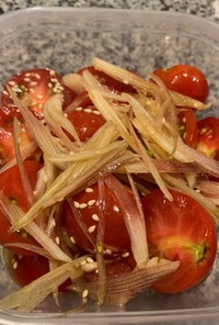 【簡単作り置き】トマトと茗荷のかぼす風味
