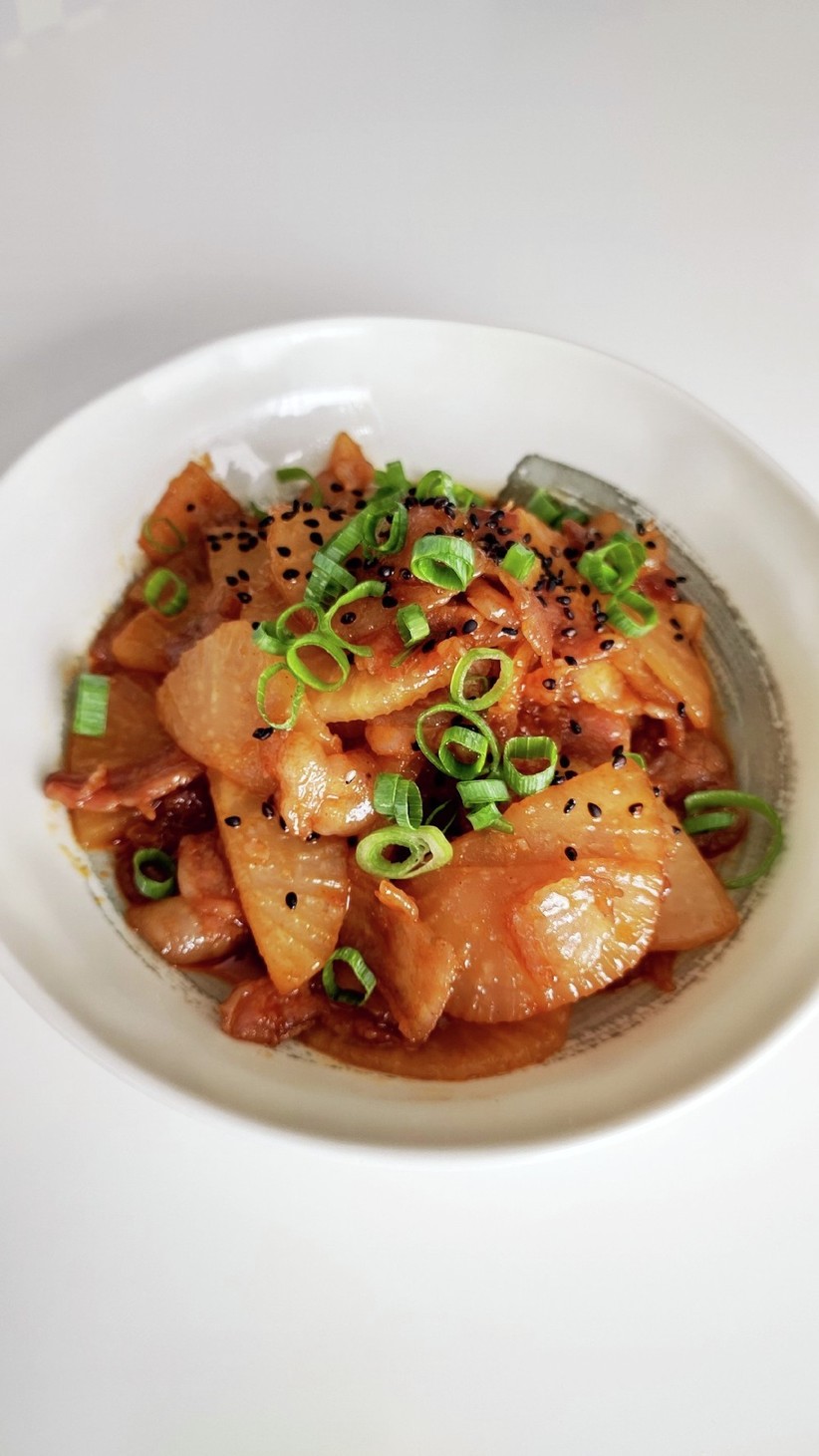豚バラ肉と大根の韓国風炒め煮の画像