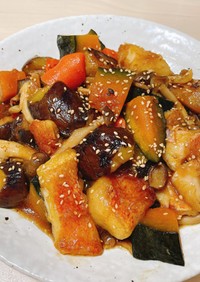 赤魚と野菜の甘酢炒め