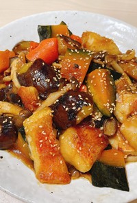 赤魚と野菜の甘酢炒め