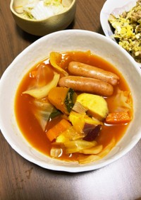 トマトポトフ・季節野菜で野菜スープ