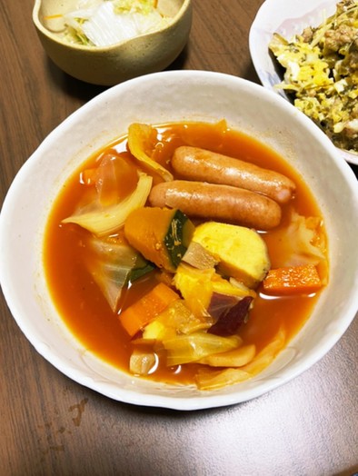 トマトポトフ・季節野菜で野菜スープの写真