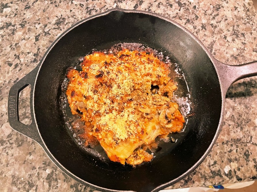 鶏モモのパン粉醤油チーズ焼きの画像