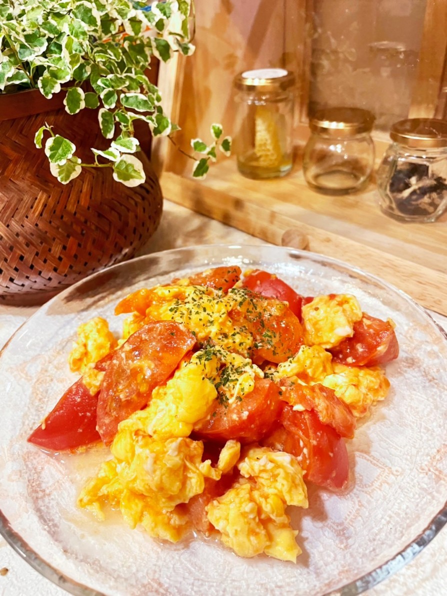 トロトロ卵とトマトのスイチリ炒めの画像