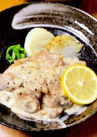 鶏ステーキ☆レモン＆マッシュルームソース