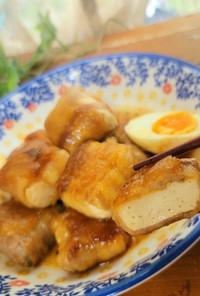 節約美味♡豆腐巻き豚の角煮