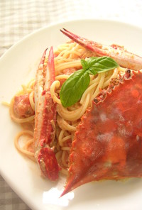 渡り蟹のトマトクリームスパゲッティ