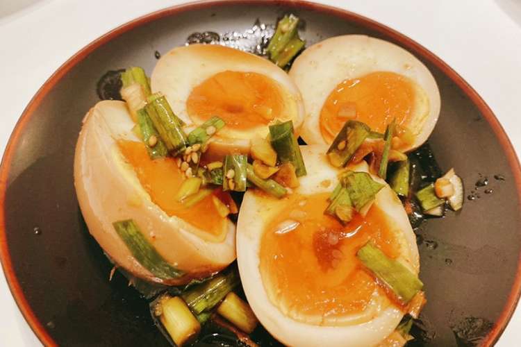 半熟卵の旨辛ニラだれ漬け レシピ 作り方 By 紫苑 きりみてゃん クックパッド 簡単おいしいみんなのレシピが366万品