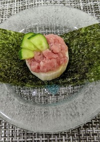 おつまみ☆マグロ叩きの長芋クラッカー☆