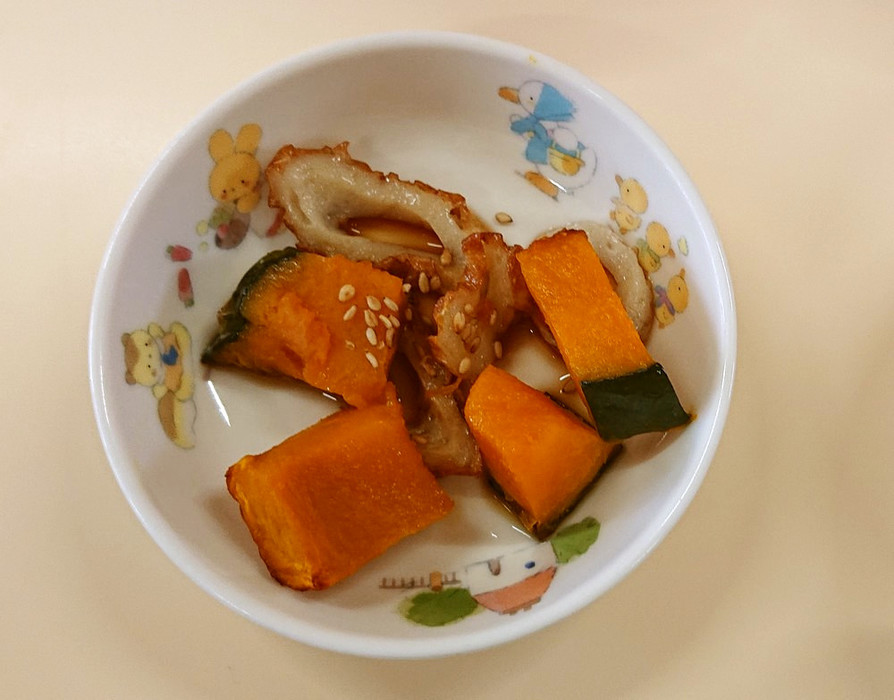 【保育所給食】かぼちゃとちくわの甘辛の画像