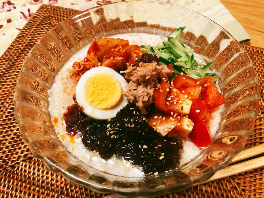 低糖質ヘルシー☆もずく入りピリ辛豆乳冷麺 by ちゅらゆーな 【クックパッド】 簡単おいしいみんなのレシピが359万品 低糖質ヘルシー... 