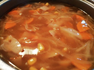 ベーコンたっぷりスープの写真