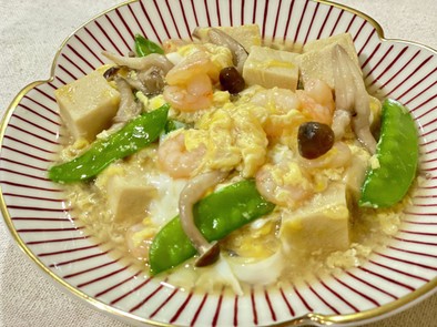 海老と高野豆腐の卵あんかけの写真