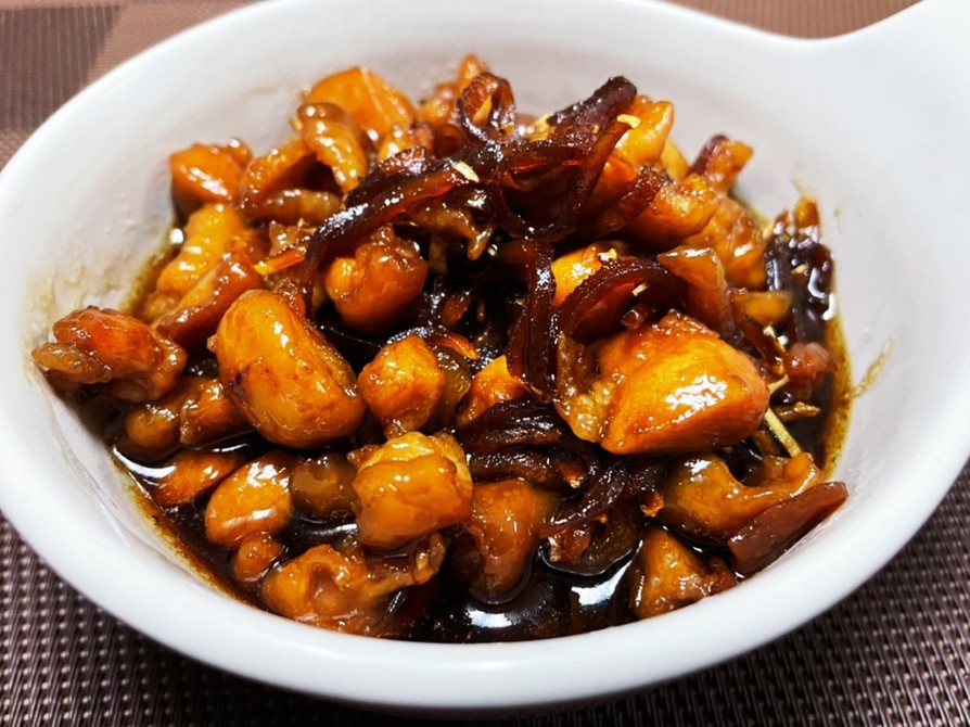 簡単 鶏皮と生姜の甘辛煮の画像