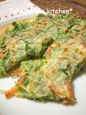 シャキシャキ☆水菜のチヂミ