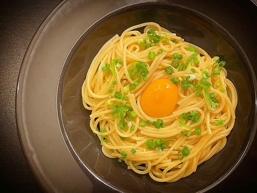 プロ直伝！茹でないレンチン釜玉月見パスタの画像