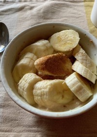 ピーナツバターとバナナのオートミール
