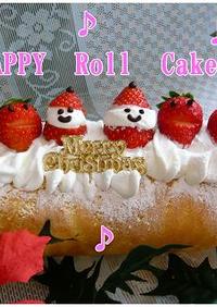 ☆クリスマス・苺のかわいいロールケーキ☆