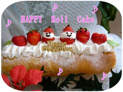 ☆クリスマス・苺のかわいいロールケーキ☆の画像