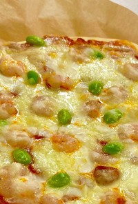 海老&枝豆のピザ
