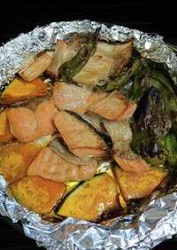 鮭と野菜の簡単グリル