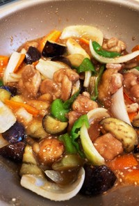 鶏と野菜の胡麻味噌生姜焼き