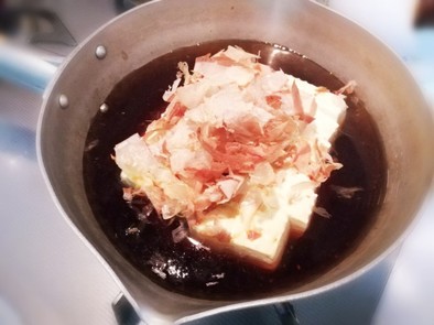 【パパ料理】麺つゆ煮豆腐の写真