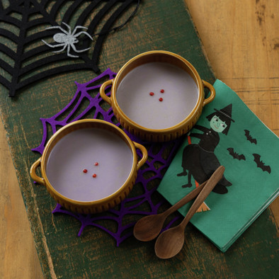 ハロウィンに紫キャベツのスープの写真