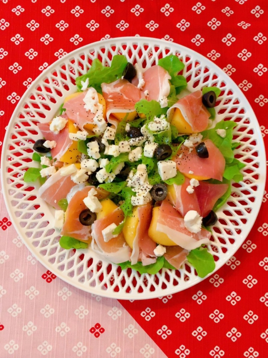 生ハム柿とフェタチーズのサラダ by JuJuKueche 【クックパッド】 簡単おいしいみんなのレシピが395万品