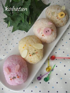 のほほん動物おにぎり❤(キャラ弁)