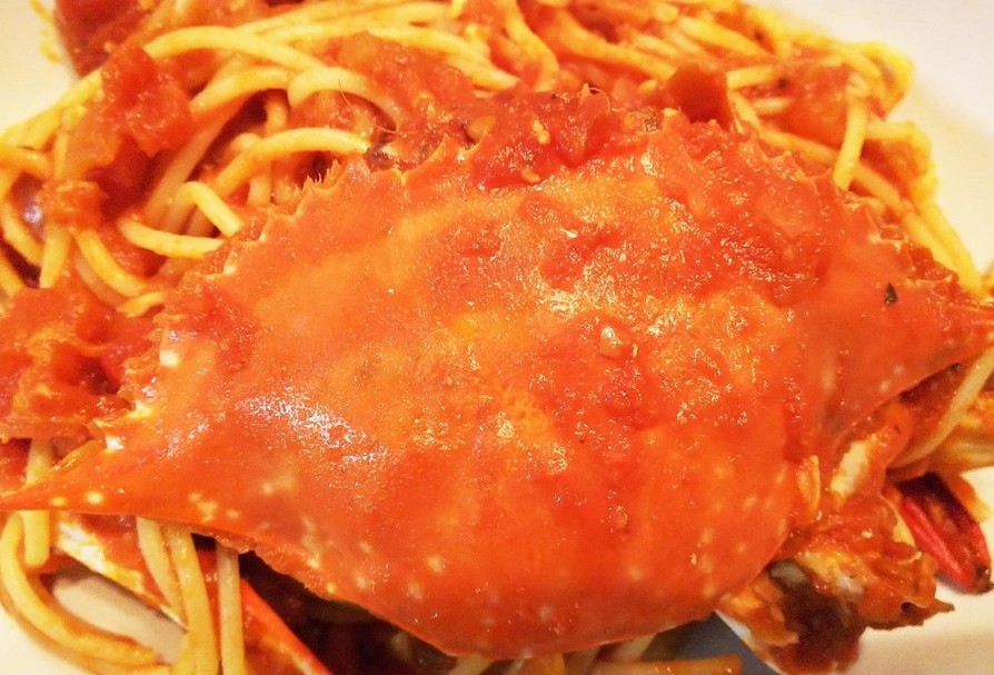 渡り蟹のトマトクリームソースパスタの画像