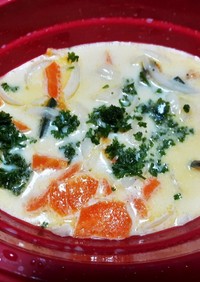 メトレフランセで冷凍ストック野菜のスープ