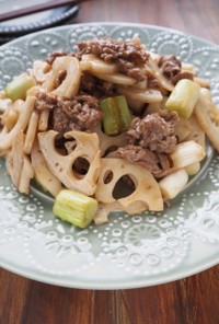 ご飯が進む！簡単！れんこんと牛肉の炒め