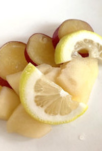 鳴門金時とリンゴのはちみつレモン煮