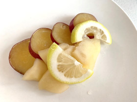 鳴門金時とリンゴのはちみつレモン煮の画像