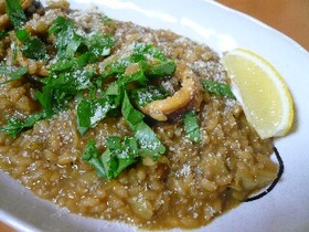 グリーンカレーのシーフードリゾット