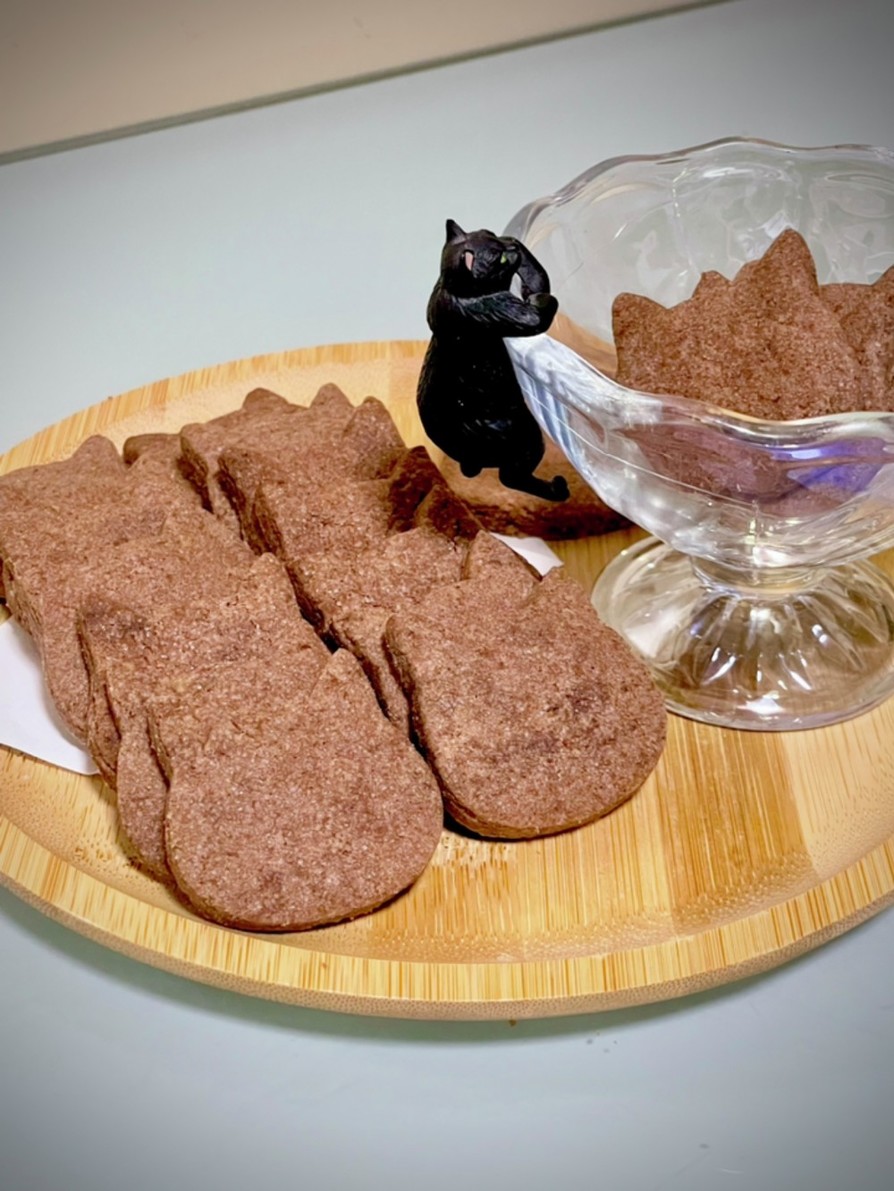 サクサク猫サブレ☆米粉クッキー☆ココア味の画像