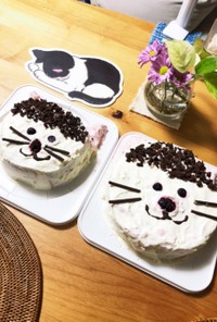 栗原はるみさんのレシピで猫ケーキ