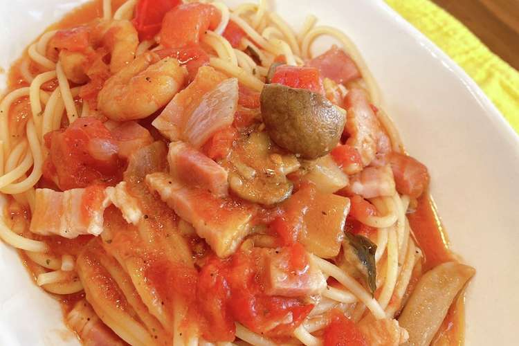 コストコのアヒージョで簡単トマトパスタ レシピ 作り方 By Nicoちゃんママ クックパッド 簡単おいしいみんなのレシピが375万品