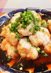 簡単！サクトロ☆揚げ里芋の麺つゆ餡♪