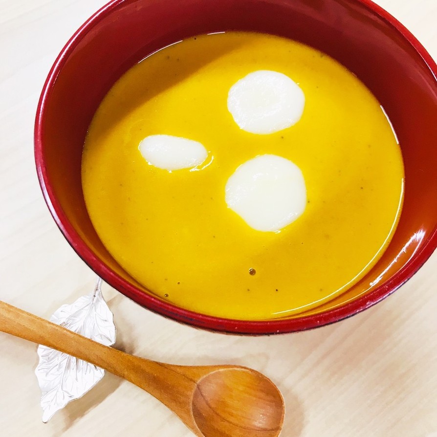 ほっこり秋☆牛乳白玉とかぼちゃのお汁粉の画像