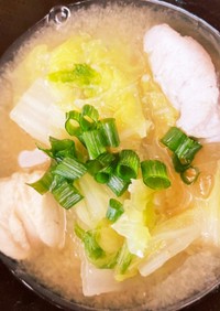 白菜と鮭白子のお味噌汁