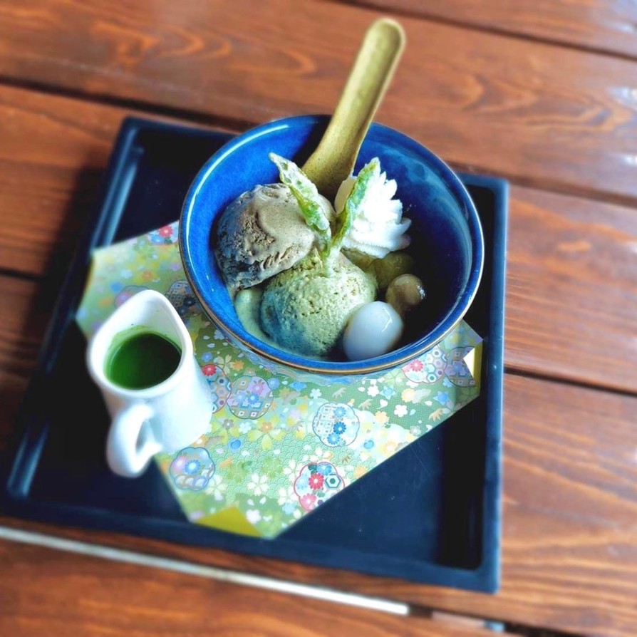 お茶アイス（ほうじ茶、緑茶）の画像