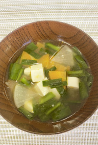 豆腐のピリ辛味噌スープ