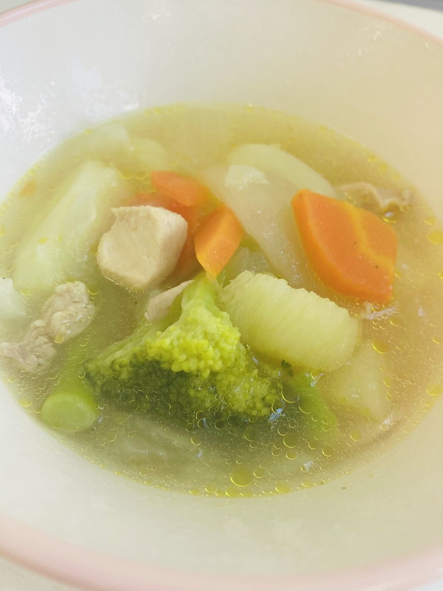 鶏肉と野菜のスープ煮☆給食メニューの画像