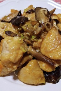 鶏むね肉と椎茸のねぎ生姜焼き