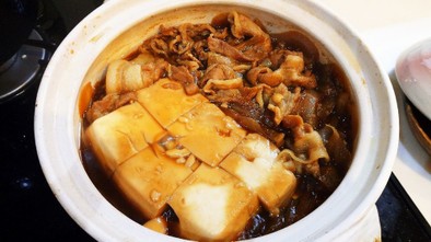 今半すき焼きのたれで作る、絶品肉豆腐の写真