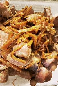 砂肝の生姜炒め♪麺つゆで簡単に！