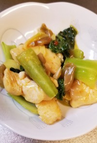 青梗菜or小松菜と鶏胸肉のザーサイ炒め