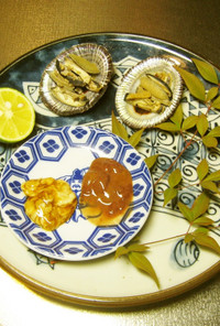 マツバガイの刺身 with 肝醤油